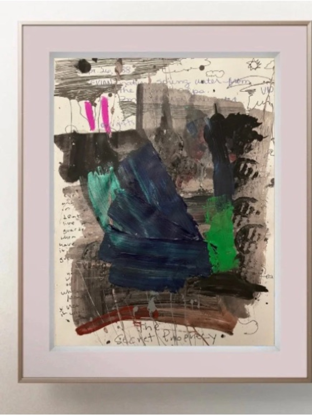 OMAN The Secret Prophecy Original Abstract Mixed Media Painting on Paper 8x11